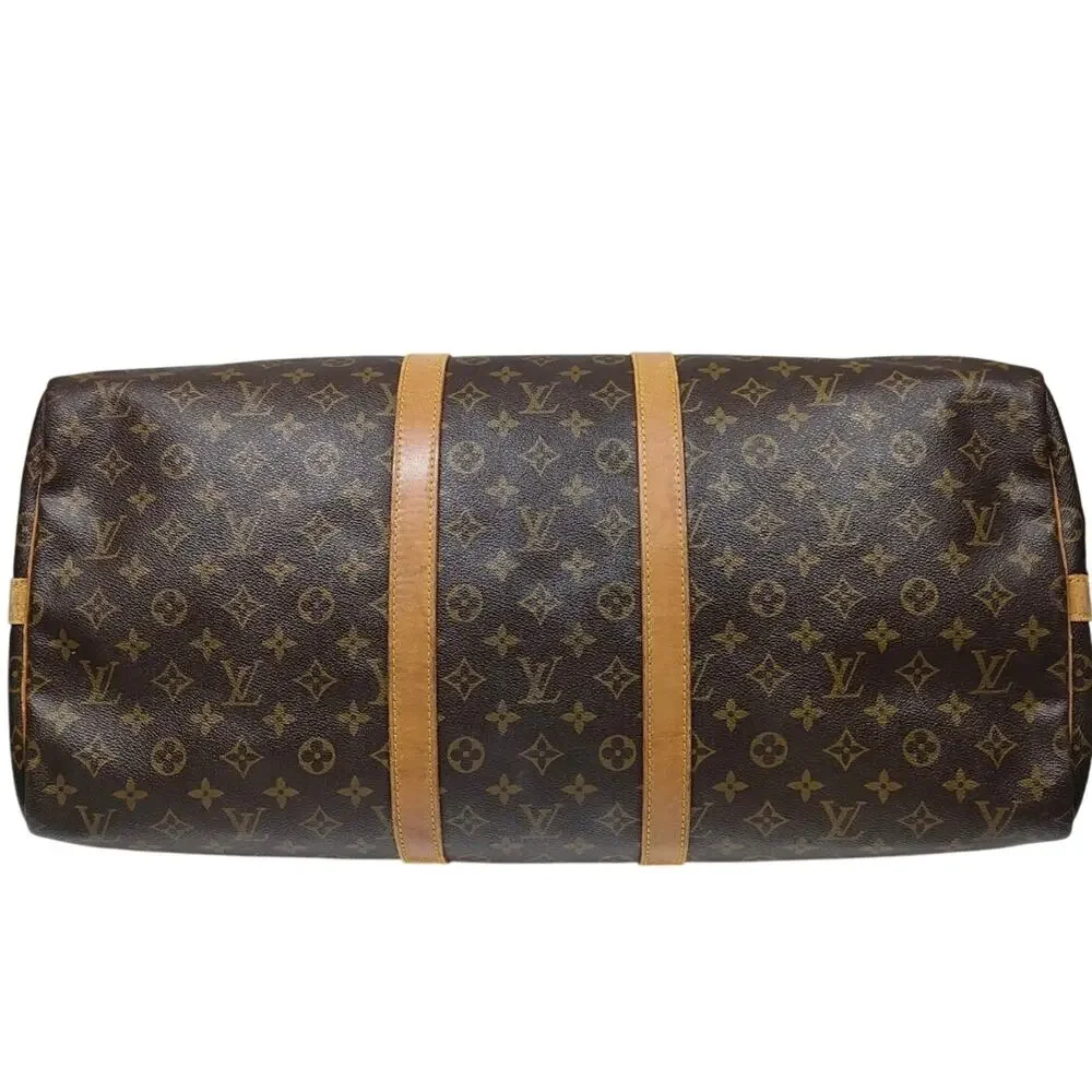 Louis Vuitton LV Boston Bag Keepall Bandouliere 55 Brown Monogram EUC - Picture 5 of 9